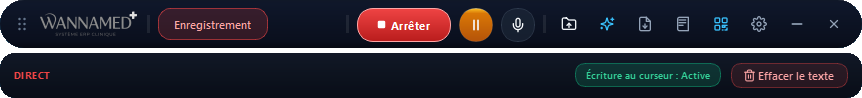 Barre de dictée médicale WannaMed ASR